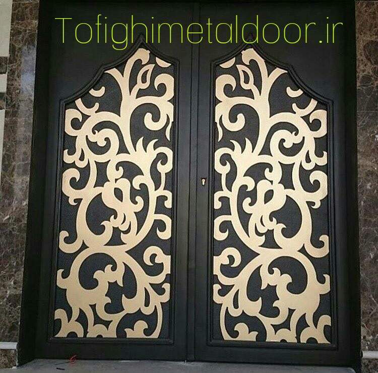 درب فلزی دو لنگه با طرح لیزر کد ۴۳۷