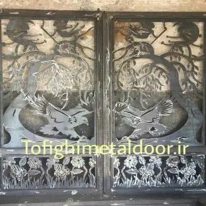 درب فلزی دو لنگه با ورق لیزری کد ۴۴۴ 2 درب فلزی دو لنگه با ورق لیزری کد ۴۴۴