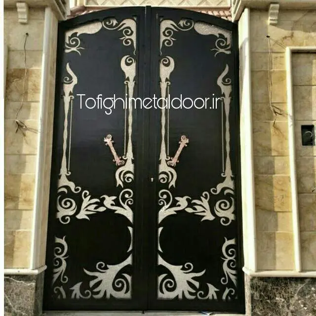 درب فلزی دو لنگه طرح لیزری کد ۵۱۴
