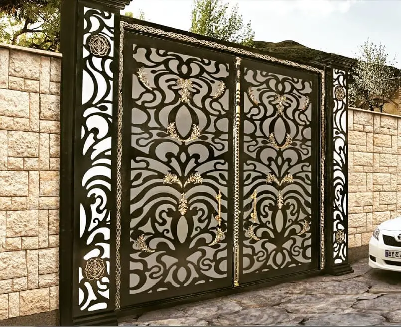 درب فلزی دو لنگه لیزری فرفورژه کد 215 2 درب فلزی دو لنگه لیزری فرفورژه کد 215