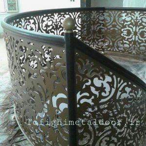 نرده فلزی راه پله طرح لیزری کد ۵۸۴