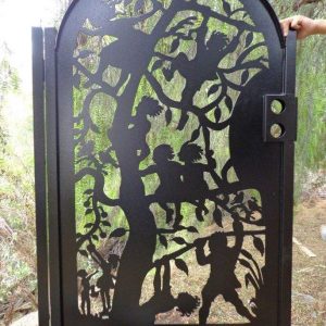 مدل درب اهنی یک لنگه طرح لیزری کد ۵۹۵