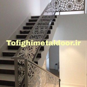 مدل نرده اهنی راه پله با طرح لیزری کد ۵۹۷