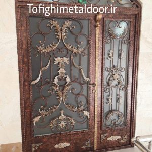 درب فلزی یک و نیم لنگه طرح ترک کد ۶۰۵