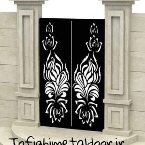 عکس درب دو لنگه طرح لیزری کد ۶۲۴