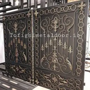 درب فرفورژه دو لنگه کد ۶۷۴ 1 درب فرفورژه دو لنگه کد ۶۷۴