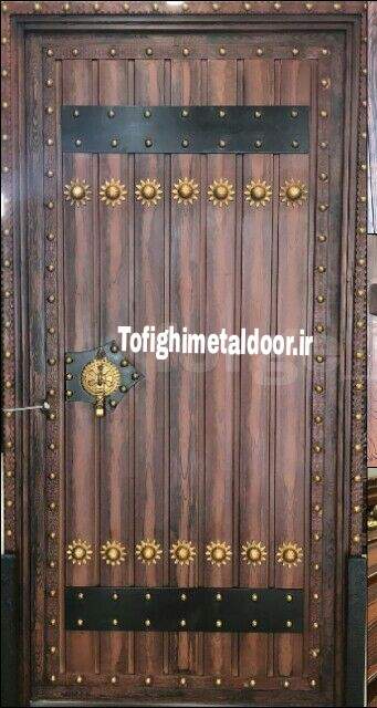 درب فلزی تک لنگه طرح چوب کد ۶۹۲