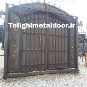 درب فلزی دو لنگه طرح چوب کد ۷۰۸