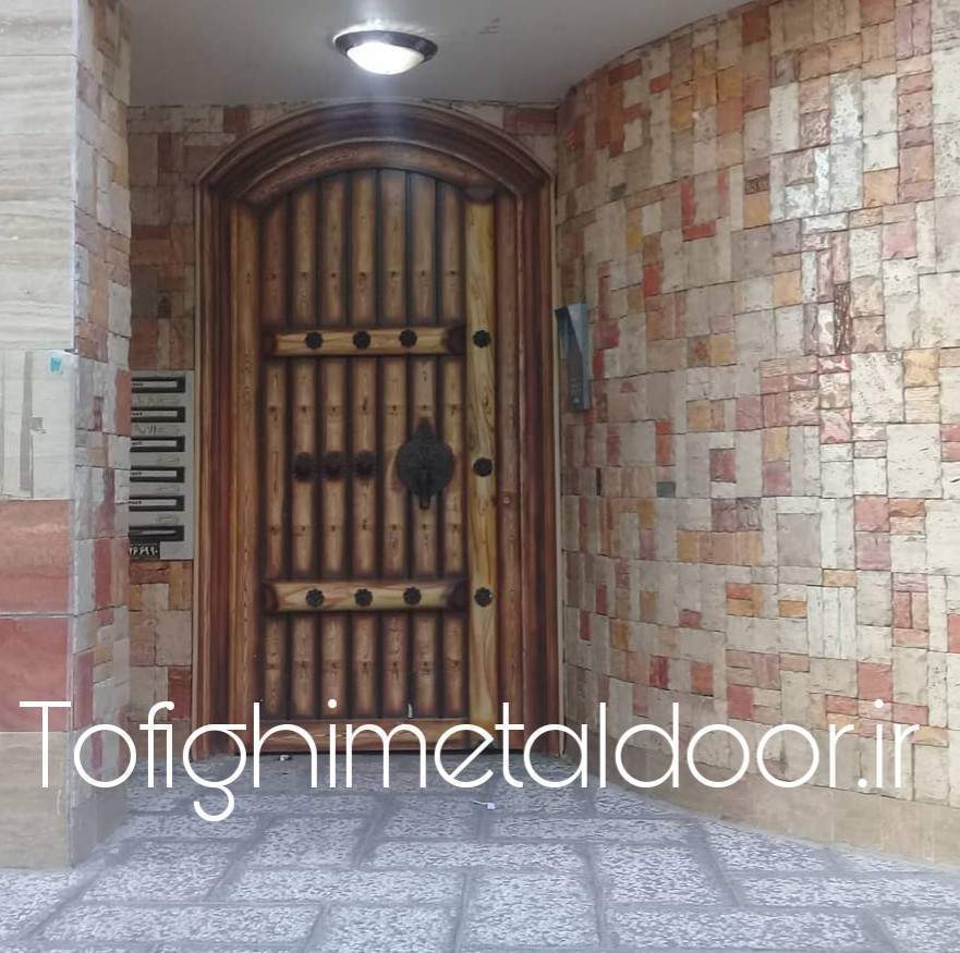 درب تک لنگه فلزی طرح چوب کد ۷۰۹