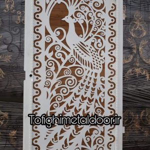 درب تک لنگه طرح لیزری طاووس کد ۱۵