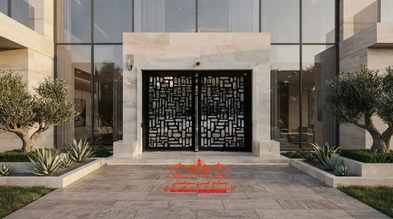 درب حیاط در اراک 1 درب حیاط در اراک اجرای درب حیاط مدرن CNC در اراک - صنایع توفیقی متال