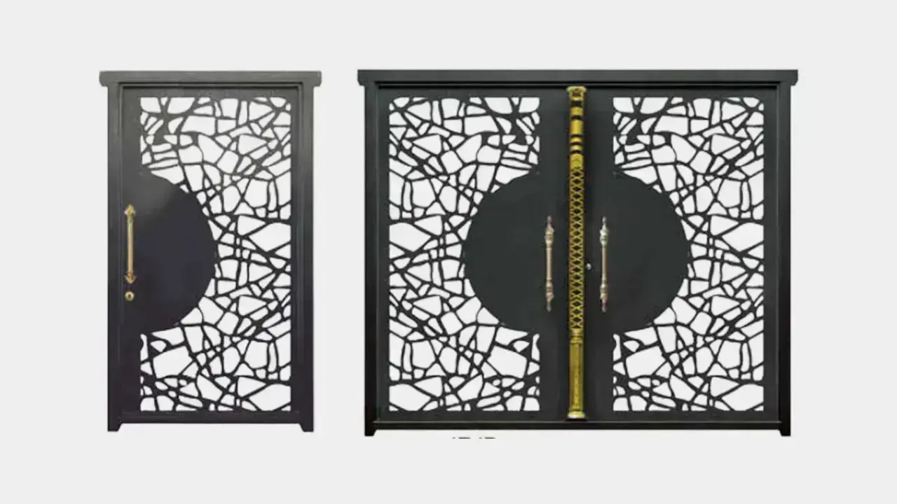 درب حیاط در سنندج طرح مدرن برش لیزری