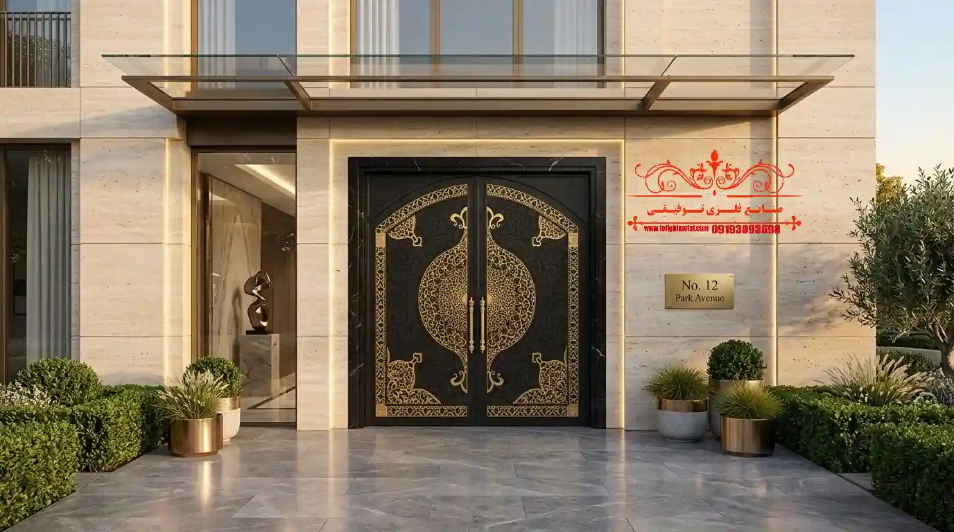 درب لیزری cnc در سمنان 5 درب فلزی پارکینگ کد ۲۳