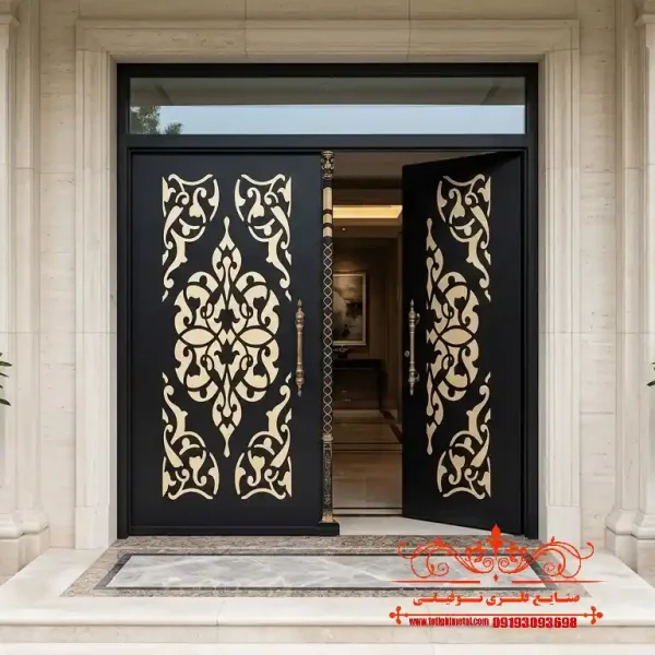 درب پارکینگ در شیراز اجرای درب فلزی لوکس برای ورودی پارکینگ