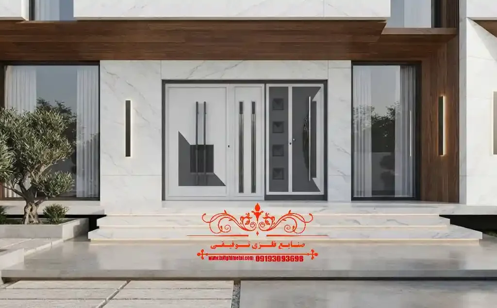 درب حیاط دو لنگه کد ۳۱ 3 درب حیاط دو لنگه کد ۳۱ برش لیزری CNC صنایع توفیقی متال