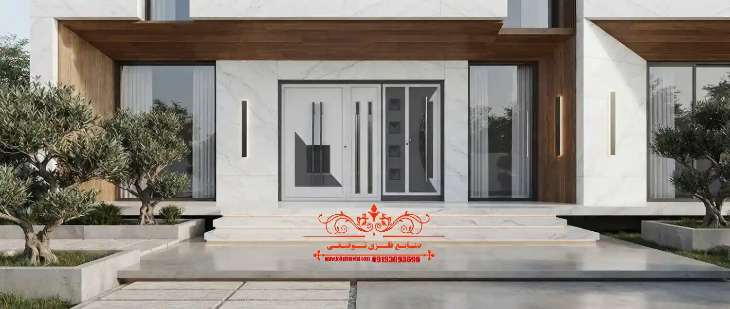 درب حیاط دو لنگه کد ۳۱ برش لیزری CNC صنایع توفیقی متال