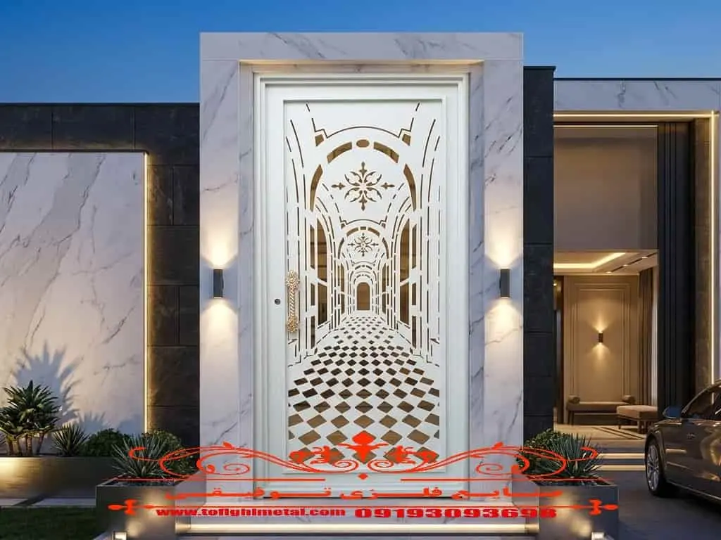 طرح جدید درب فلزی سه بعدی 2 طرح جدید درب فلزی سه بعدی کد ۴۲۷