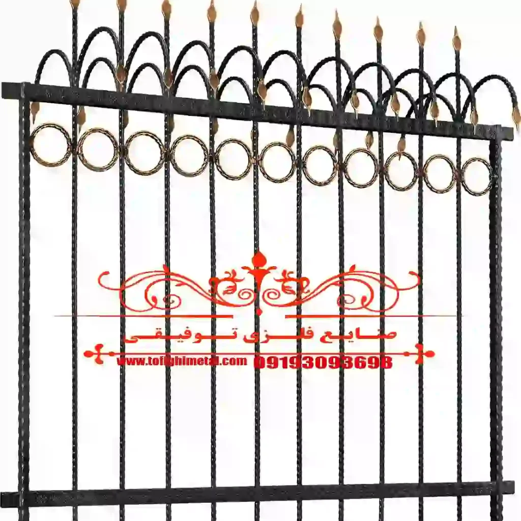 حفاظ روی دیوار فرفورژه طرح حلقوی