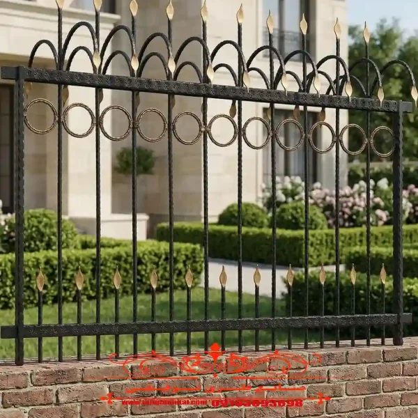 حفاظ روی دیوار فرفورژه طرح حلقوی