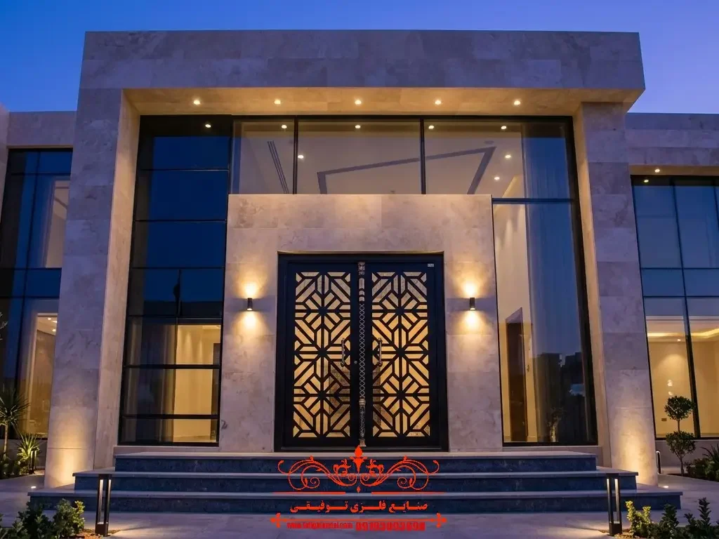 درب حیاط در همدان 1 درب حیاط در همدان درب حیاط فلزی CNC مدل لوکس در همدان