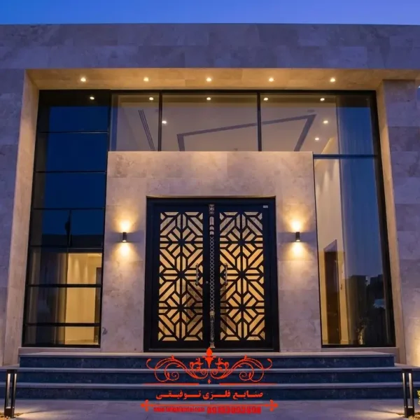 درب حیاط در همدان درب حیاط فلزی CNC مدل لوکس در همدان 