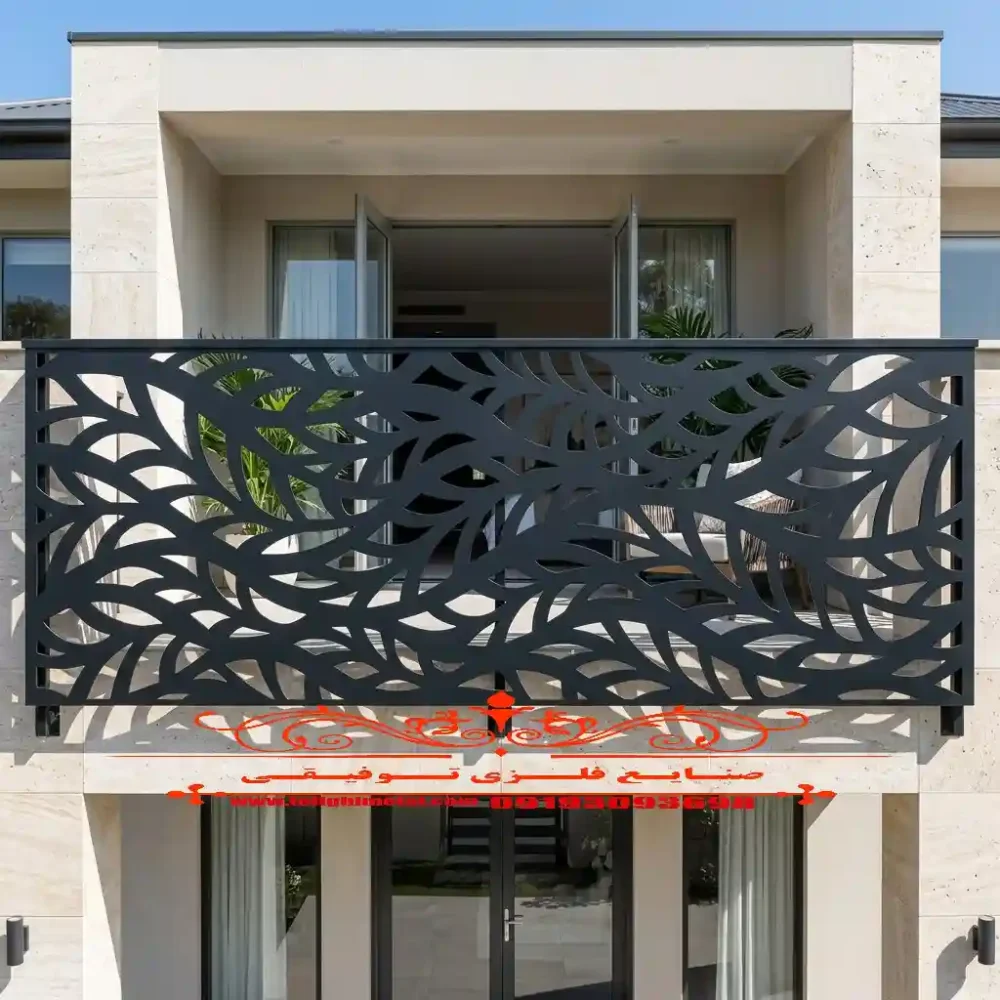نرده تراس CNC طرح برگ