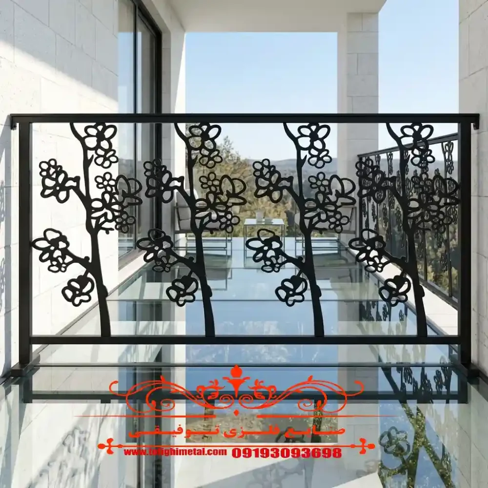 نرده تراس و بالکن CNC - طرح بهار